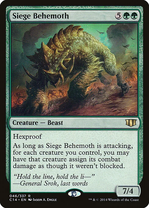 Siege Behemoth, carta Magic di tipo Creature — Beast illustrata da Jason A. Engle