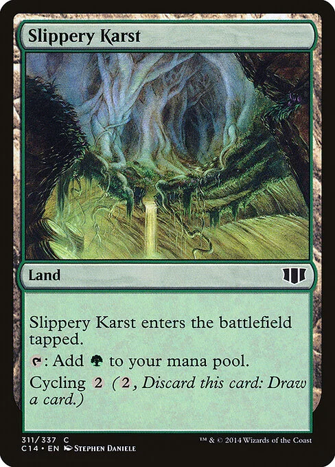 Slippery Karst, carta Magic di tipo Land illustrata da Stephen Daniele
