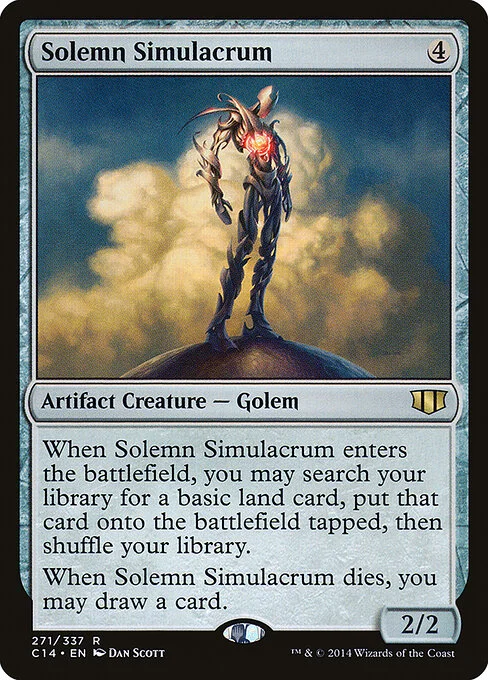 Solemn Simulacrum, carta Magic di tipo Artifact Creature — Golem illustrata da Dan Murayama Scott