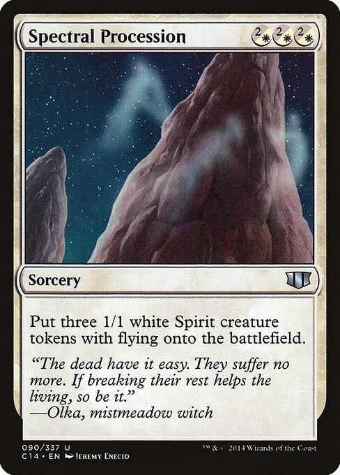 Spectral Procession, carta Magic di tipo Sorcery illustrata da Jeremy Enecio