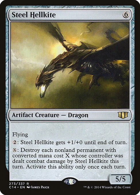 Steel Hellkite, carta Magic di tipo Artifact Creature — Dragon illustrata da James Paick