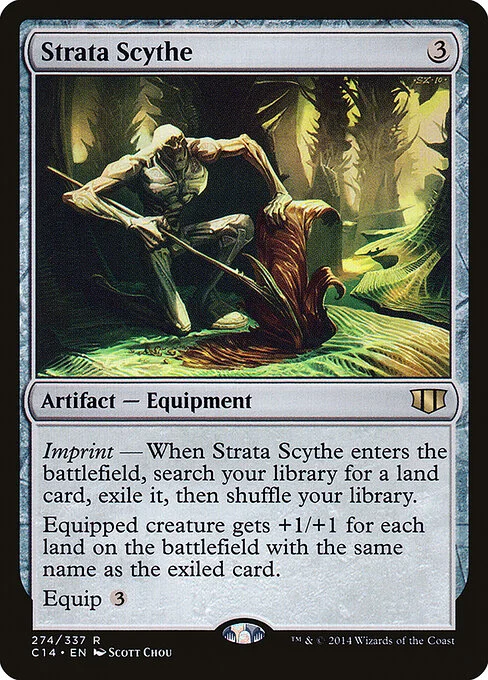 Strata Scythe, carta Magic di tipo Artifact — Equipment illustrata da Scott Chou