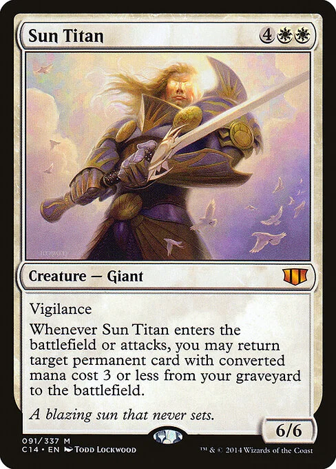 Sun Titan, carta Magic di tipo Creature — Giant illustrata da Todd Lockwood