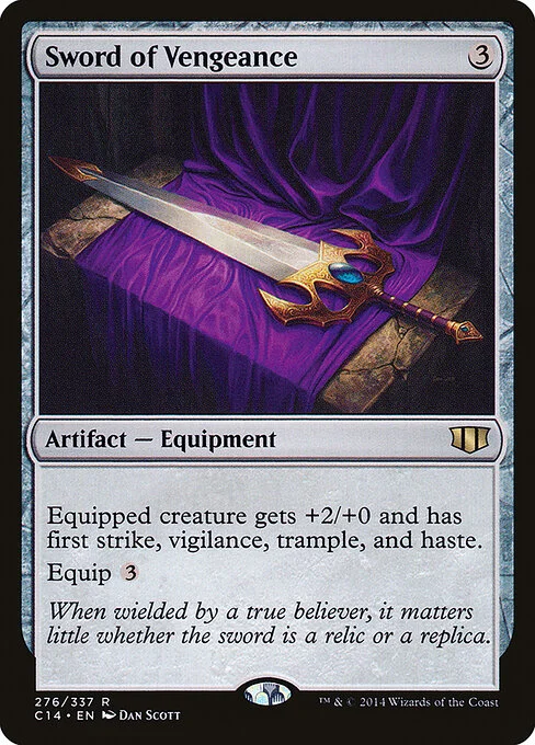 Sword of Vengeance, carta Magic di tipo Artifact — Equipment illustrata da Dan Murayama Scott