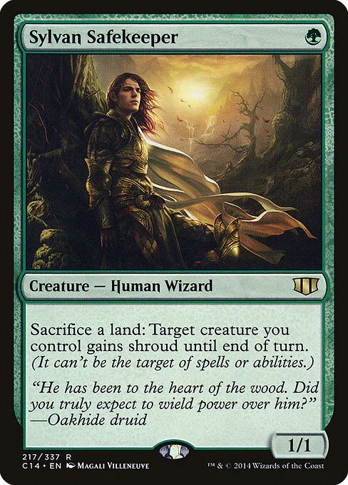 Sylvan Safekeeper, carta Magic di tipo Creature — Human Wizard illustrata da Magali Villeneuve