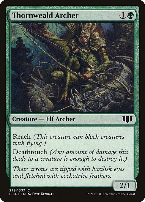 Thornweald Archer, carta Magic di tipo Creature — Elf Archer illustrata da Dave Kendall