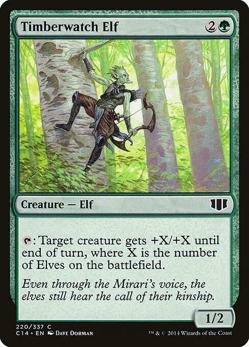 Timberwatch Elf, carta Magic di tipo Creature — Elf illustrata da Dave Dorman