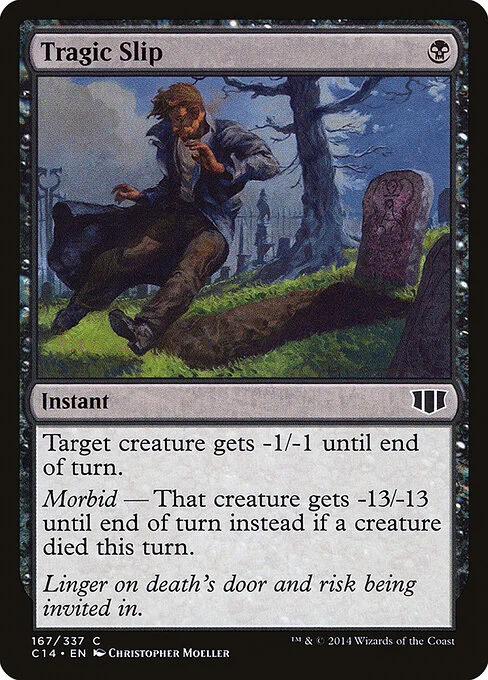Tragic Slip, carta Magic di tipo Instant illustrata da Christopher Moeller