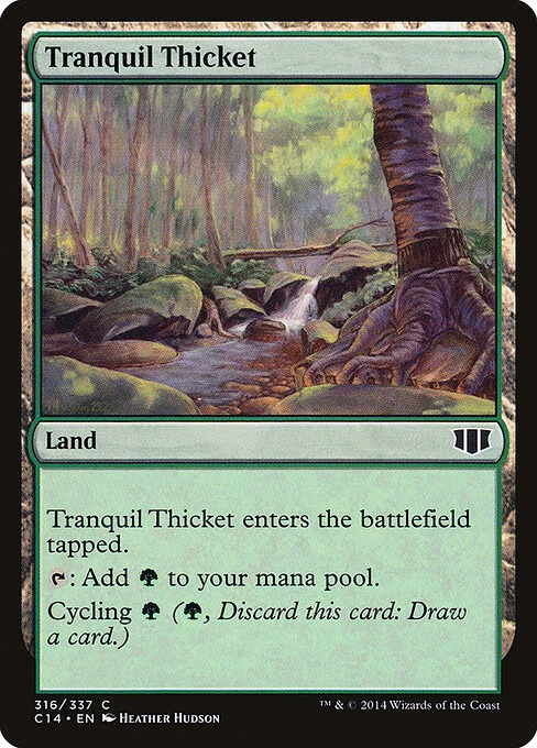 Tranquil Thicket, carta Magic di tipo Land illustrata da Heather Hudson