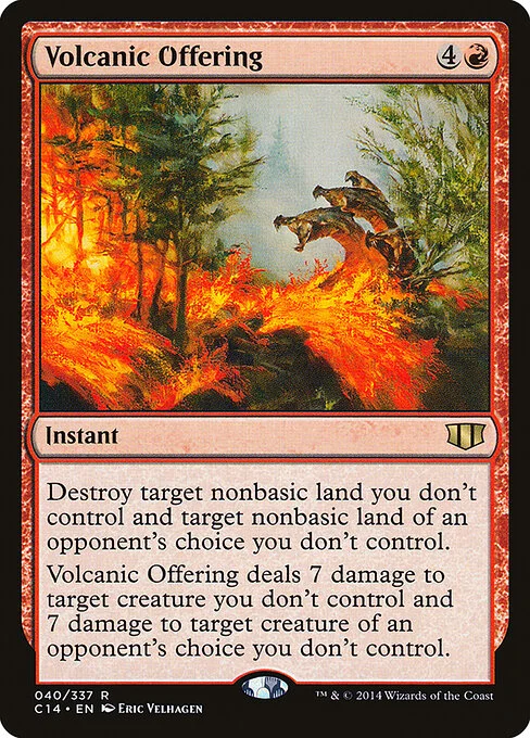 Volcanic Offering, carta Magic di tipo Instant illustrata da Eric Velhagen
