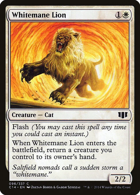 Whitemane Lion, carta Magic di tipo Creature — Cat illustrata da Zoltan Boros & Gabor Szikszai