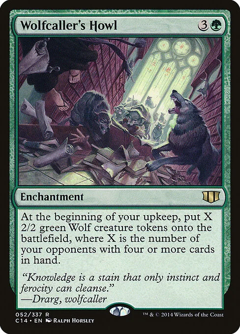 Wolfcaller's Howl, carta Magic di tipo Enchantment illustrata da Ralph Horsley
