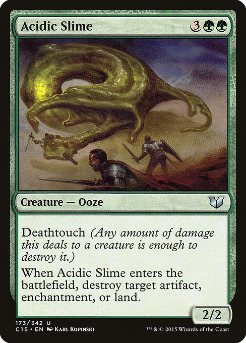 Acidic Slime, carta Magic di tipo Creature — Ooze illustrata da Karl Kopinski