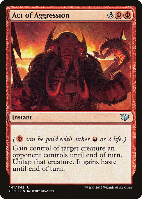 Act of Aggression, carta Magic di tipo Instant illustrata da Whit Brachna