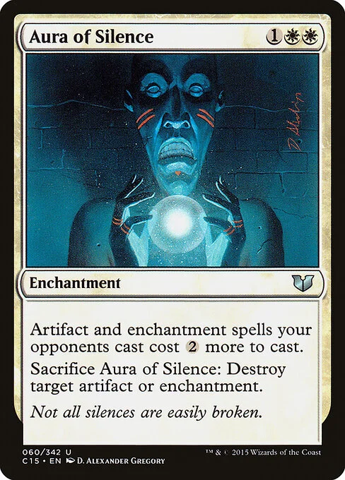 Aura of Silence, carta Magic di tipo Enchantment illustrata da D. Alexander Gregory