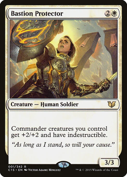 Bastion Protector, carta Magic di tipo Creature — Human Soldier illustrata da Victor Adame Minguez