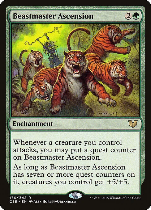 Beastmaster Ascension, carta Magic di tipo Enchantment illustrata da Alex Horley-Orlandelli