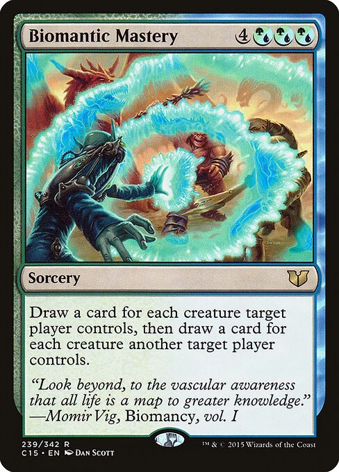 Biomantic Mastery, carta Magic di tipo Sorcery illustrata da Dan Murayama Scott