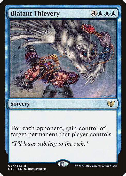 Blatant Thievery, carta Magic di tipo Sorcery illustrata da Ron Spencer