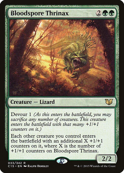 Bloodspore Thrinax, carta Magic di tipo Creature — Lizard illustrata da Ralph Horsley