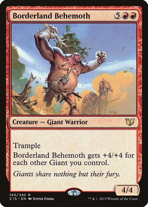 Borderland Behemoth, carta Magic di tipo Creature — Giant Warrior illustrata da Jesper Ejsing