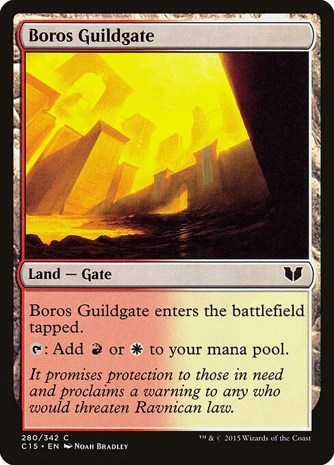 Boros Guildgate, carta Magic di tipo Land — Gate illustrata da Noah Bradley