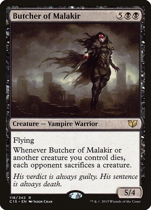 Butcher of Malakir, carta Magic di tipo Creature — Vampire Warrior illustrata da Jason Chan