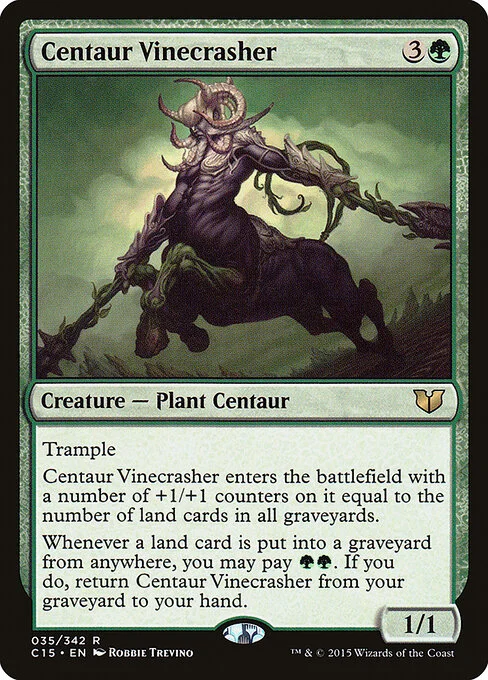 Centaur Vinecrasher, carta Magic di tipo Creature — Plant Centaur illustrata da Robbie Trevino