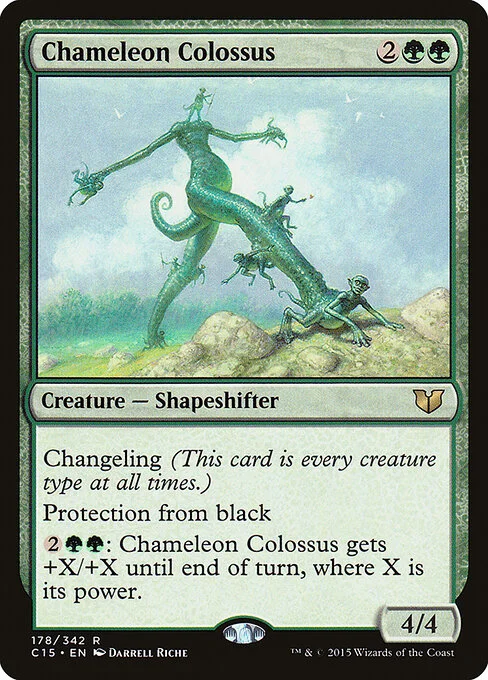 Chameleon Colossus, carta Magic di tipo Creature — Shapeshifter illustrata da Darrell Riche