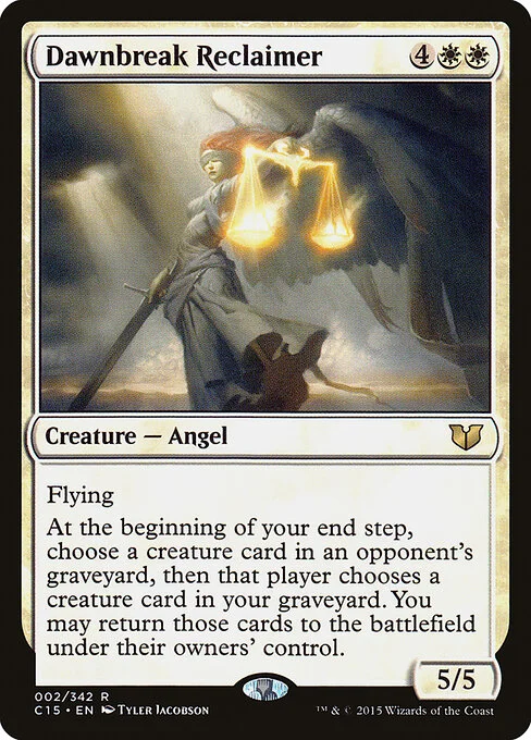 Dawnbreak Reclaimer, carta Magic di tipo Creature — Angel illustrata da Tyler Jacobson