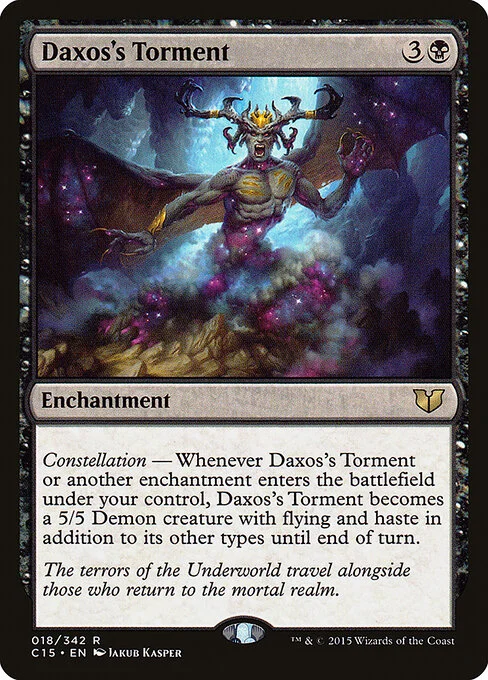 Daxos's Torment, carta Magic di tipo Enchantment illustrata da Jakub Kasper