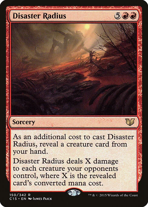 Disaster Radius, carta Magic di tipo Sorcery illustrata da James Paick