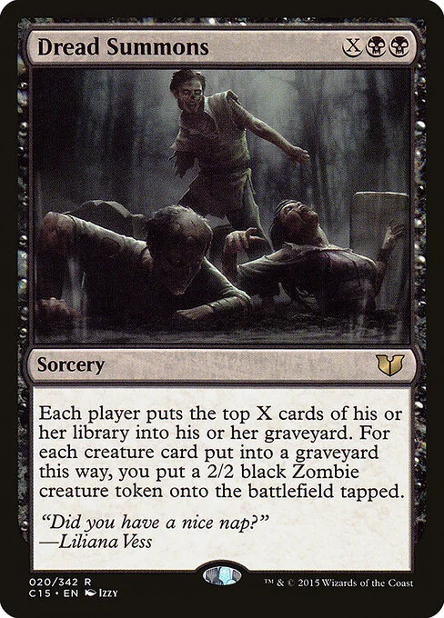 Dread Summons, carta Magic di tipo Sorcery illustrata da Izzy