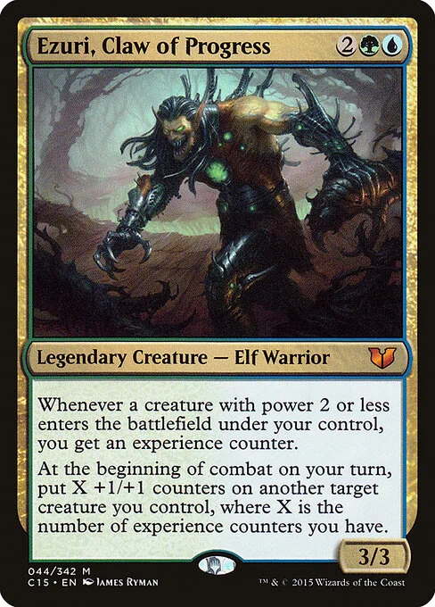Ezuri, Claw of Progress, carta Magic di tipo Legendary Creature — Phyrexian Elf Warrior illustrata da James Ryman