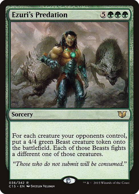 Ezuri's Predation, carta Magic di tipo Sorcery illustrata da Svetlin Velinov