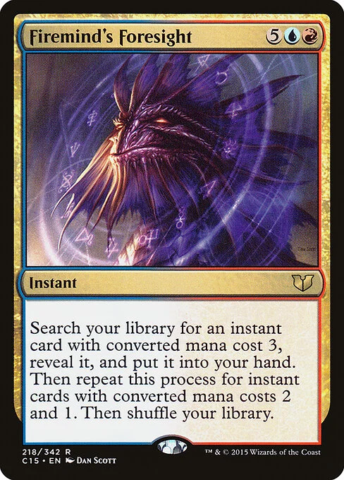 Firemind's Foresight, carta Magic di tipo Instant illustrata da Dan Murayama Scott