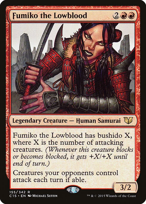 Fumiko the Lowblood, carta Magic di tipo Legendary Creature — Human Samurai illustrata da Michael Sutfin