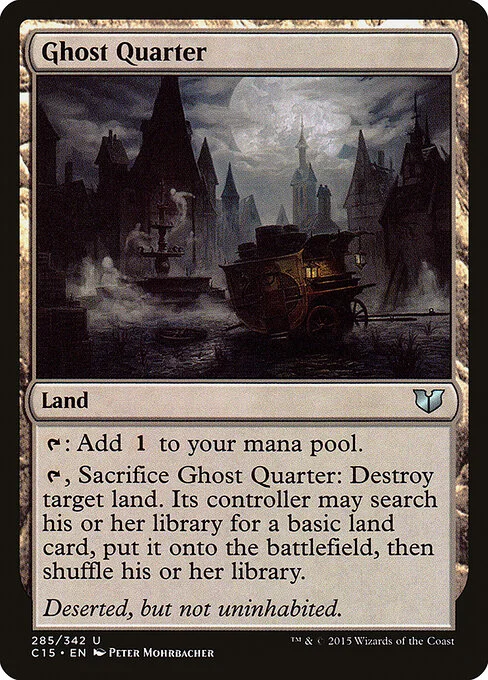Ghost Quarter, carta Magic di tipo Land illustrata da Peter Mohrbacher