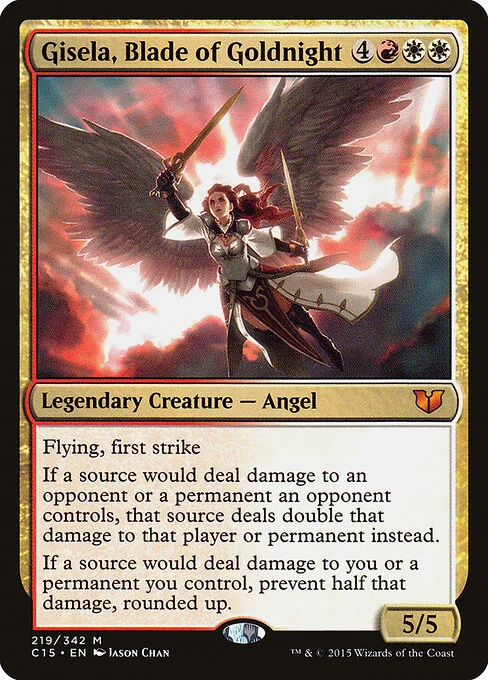 Gisela, Blade of Goldnight, carta Magic di tipo Legendary Creature — Angel illustrata da Jason Chan
