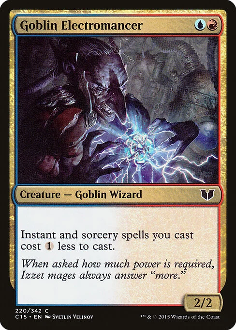 Goblin Electromancer, carta Magic di tipo Creature — Goblin Wizard illustrata da Svetlin Velinov