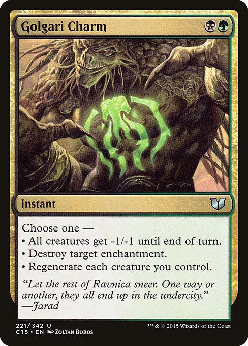 Golgari Charm, carta Magic di tipo Instant illustrata da Zoltan Boros