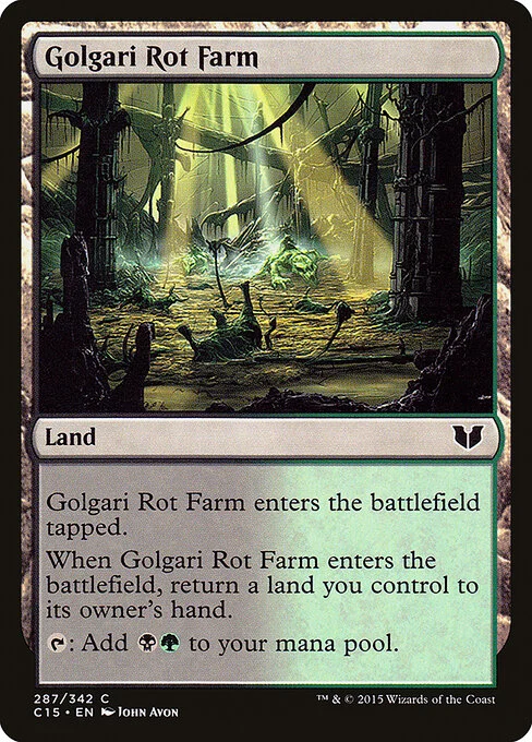 Golgari Rot Farm, carta Magic di tipo Land illustrata da John Avon