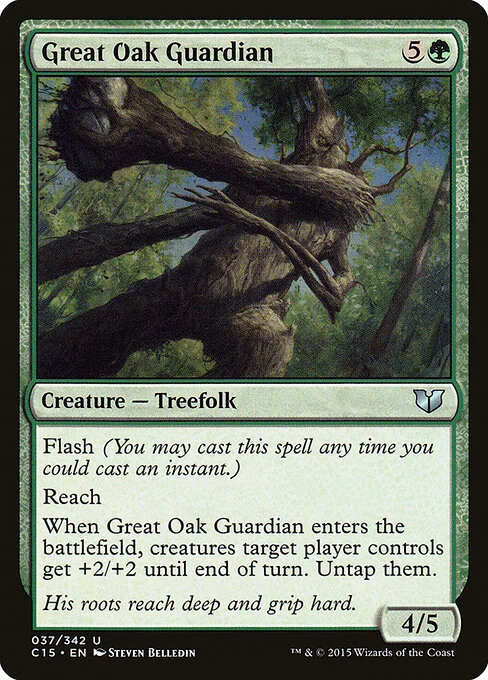 Great Oak Guardian, carta Magic di tipo Creature — Treefolk illustrata da Steven Belledin