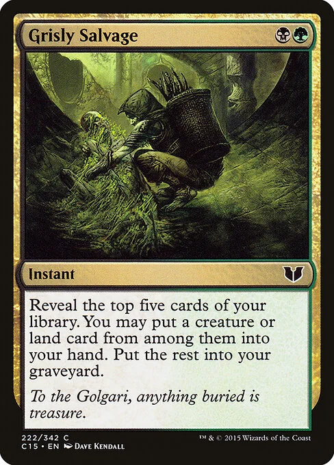 Grisly Salvage, carta Magic di tipo Instant illustrata da Dave Kendall