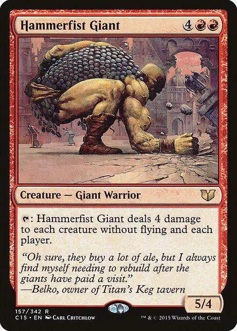 Hammerfist Giant, carta Magic di tipo Creature — Giant Warrior illustrata da Carl Critchlow