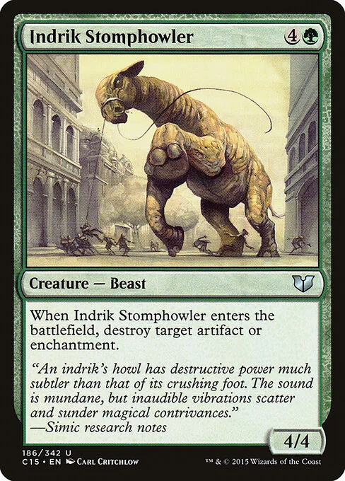 Indrik Stomphowler, carta Magic di tipo Creature — Beast illustrata da Carl Critchlow