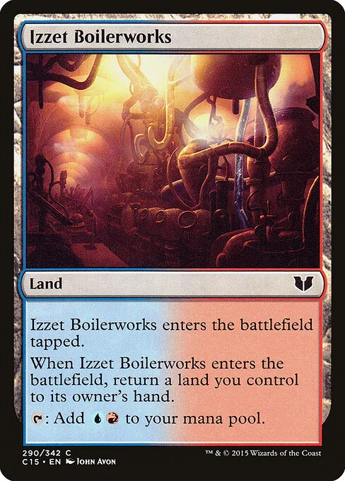 Izzet Boilerworks, carta Magic di tipo Land illustrata da John Avon