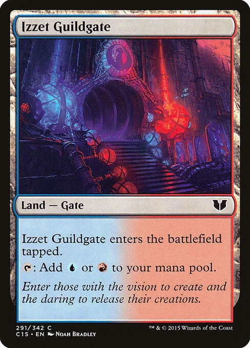 Izzet Guildgate, carta Magic di tipo Land — Gate illustrata da Noah Bradley
