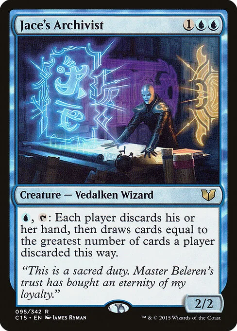 Jace's Archivist, carta Magic di tipo Creature — Vedalken Wizard illustrata da James Ryman