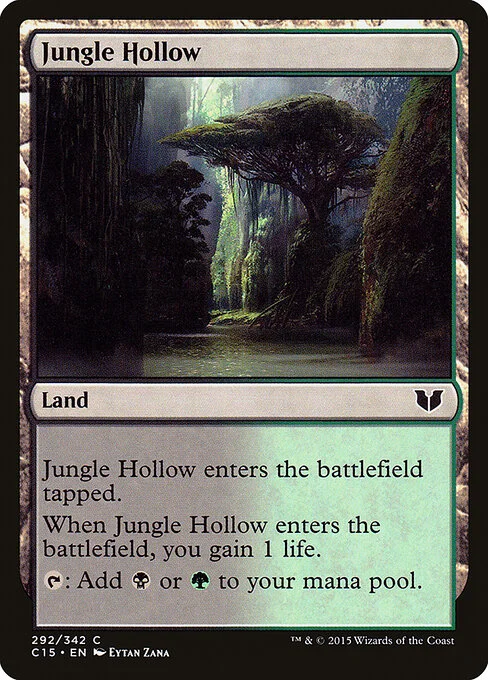 Jungle Hollow, carta Magic di tipo Land illustrata da Eytan Zana